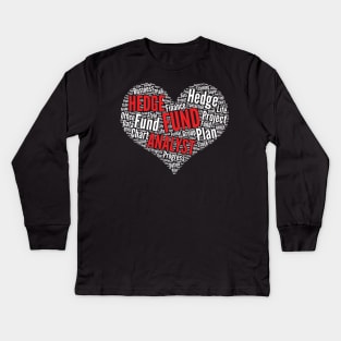 Hedge fund analyst Heart Shape Word Cloud Design print Kids Long Sleeve T-Shirt